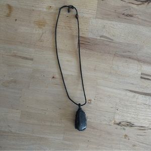 gorgeous chunk of black tourmaline - crystal spiritual energy healing necklace